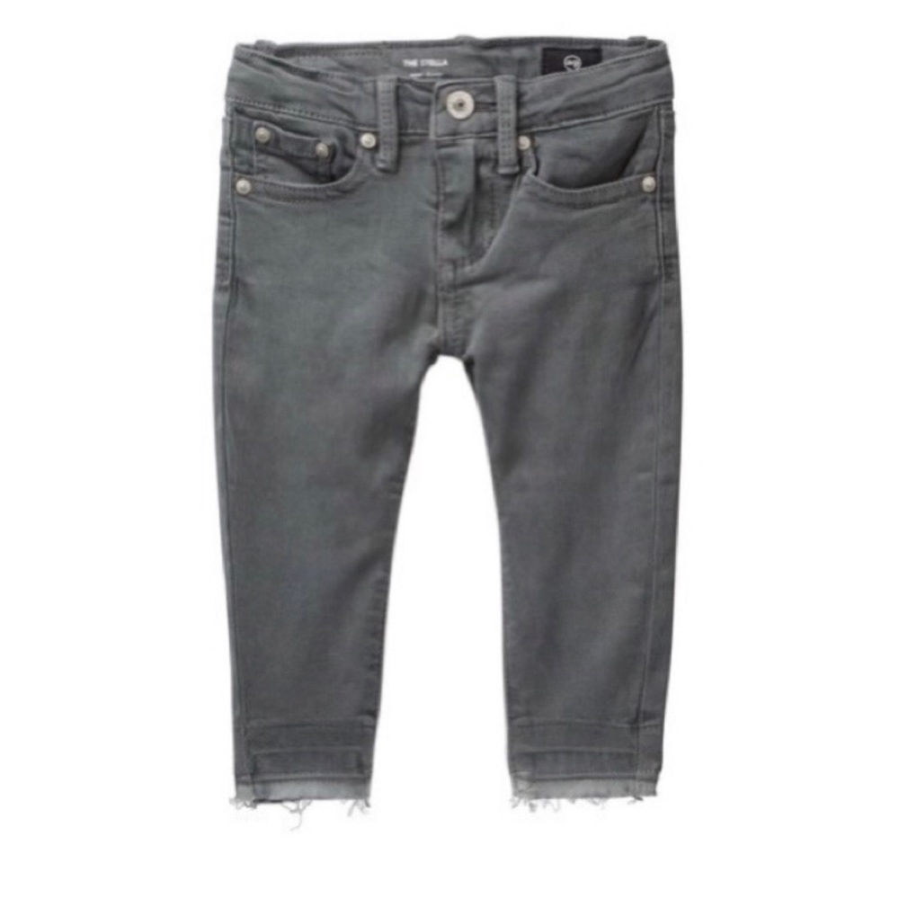 AG Jeans Super Skinny Stella Gray Raw Hem Stretch Selvage Unisex Sz 12 mos